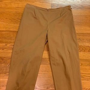 Randy Kemper Women's Tan Cotton Pants w/ side zipper, Size 6